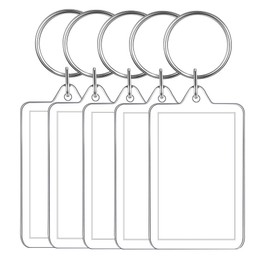 Lckaey photo keychain frame key chain pendant photo souvenir decorative buckle creative DIY gift key chain 5-pack Z002-small