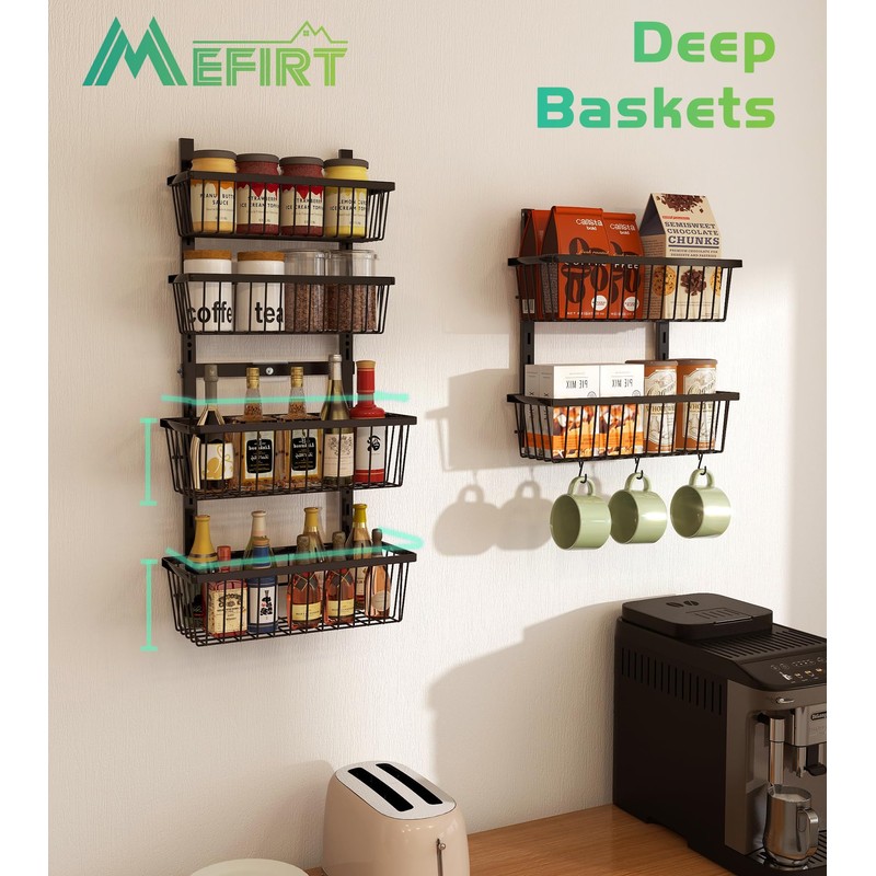 Mefirt 12 Inch Wide Narrow Over The Door Pantry Organizer,