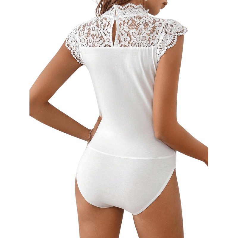 GORGLITTER Lace Body Bodysuit Women's Elegant Tops Summer Lace Body