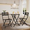 3-Piece Patio Bistro Set with Round Table & 2 Folding