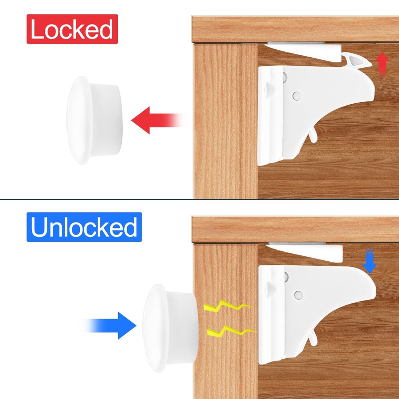 Lectorias 10 Piece Sets Drawer Locks Baby, Cupboard Locks, Child