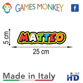 GamesMonkey® - Vale The Doctor Style Stickers - Pack of 2 - Various Sizes - Racing Cross Piste Car Motorcycle Sticker (Matteo, 25 x 5 cm)