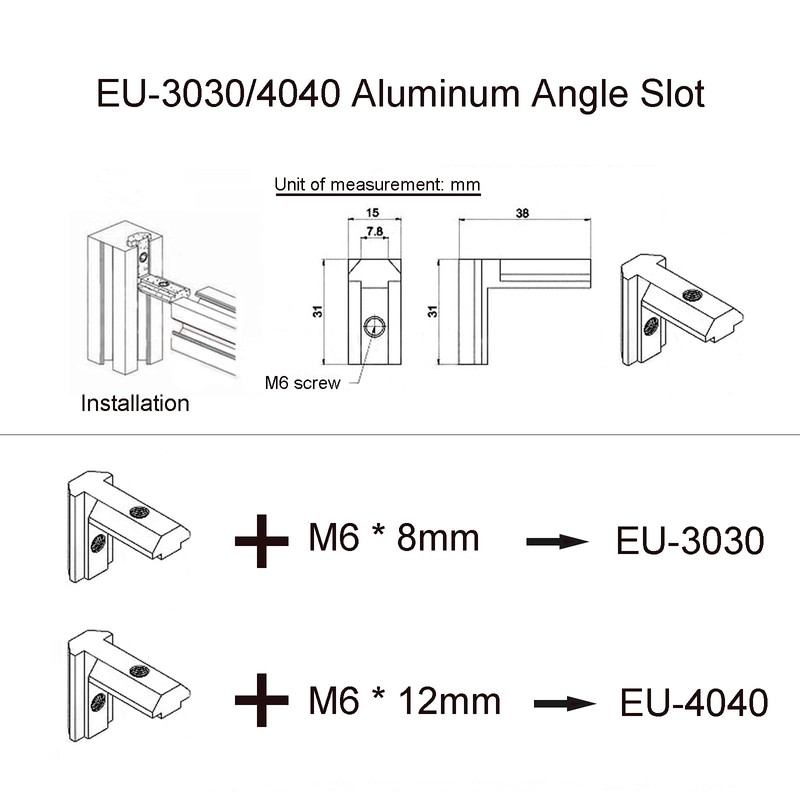 Pack of 10 T-Nut Inner Angle Connector Corner Angle T