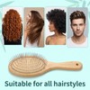 12 Pcs Bamboo Paddle Hair Brush with Steel Bristles for