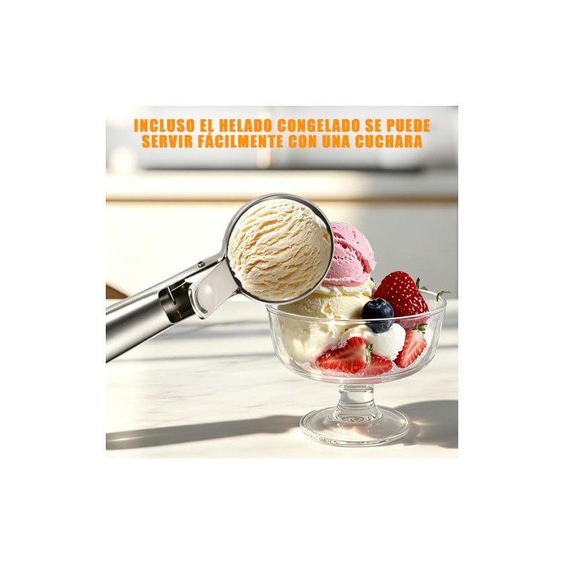 3 Piezas Cuchara para Helado, Acero Inoxidable Apto para Uso