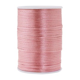 Mandala Crafts Nylon Satin Rattail Cord 2mm - 100 Yds Blush String for Chinese Knotting, Bracelet, Necklace, Jewelry Making, Macrame Trim