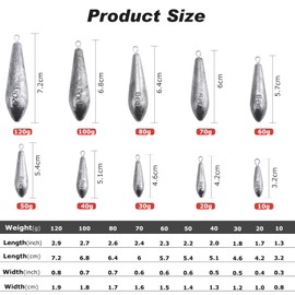 Goture Willow Leaf Sinkers for Fishing Set,Ideal Fishing Sinkers and Weights,Drop Shot Weights for Accurate Casting and Versatile Angling 30Pcs