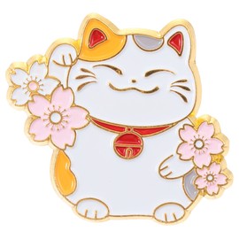 Kisangel Cat Pin Maneki Neko Lucky Cat Brooch Cute Pins Japanese Myth Fortune Neko Badges Jewelry for Clothing Bags Jackets Shirts Backpacks DIY Craft