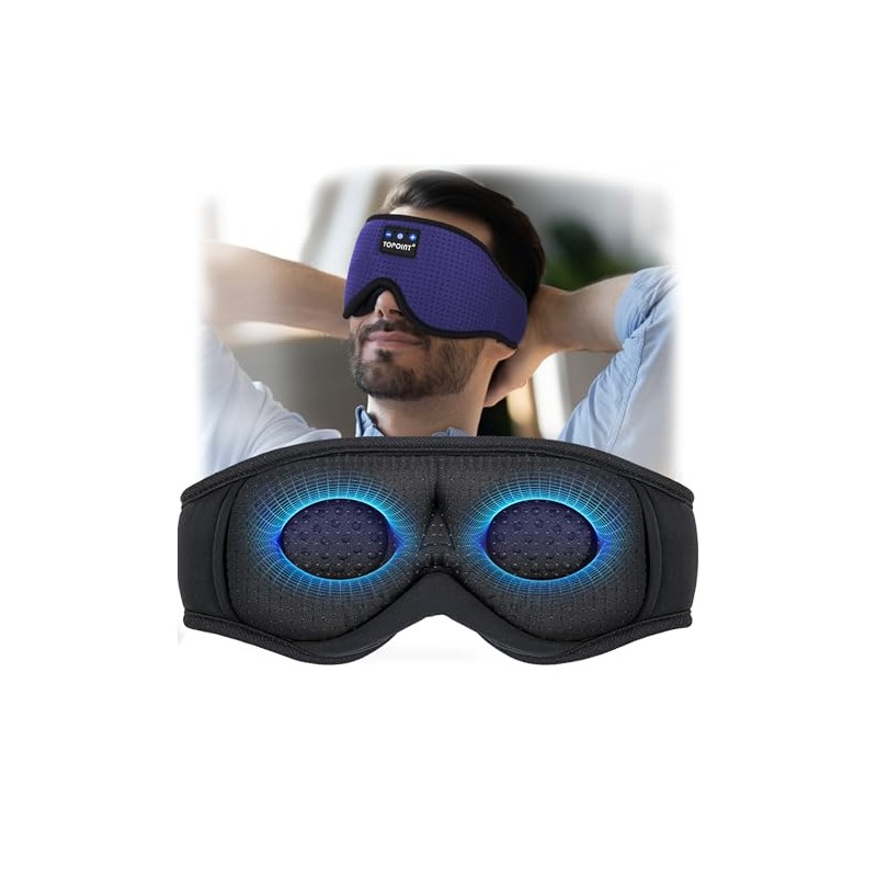 TOPOINT Sleep Headphones,Sleep Mask Bluetooth Wireless Music Eye Mask, Sleeping