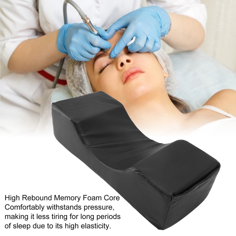 U Shaped Lash Extension Pillow with Side Pocket Memory Foam
