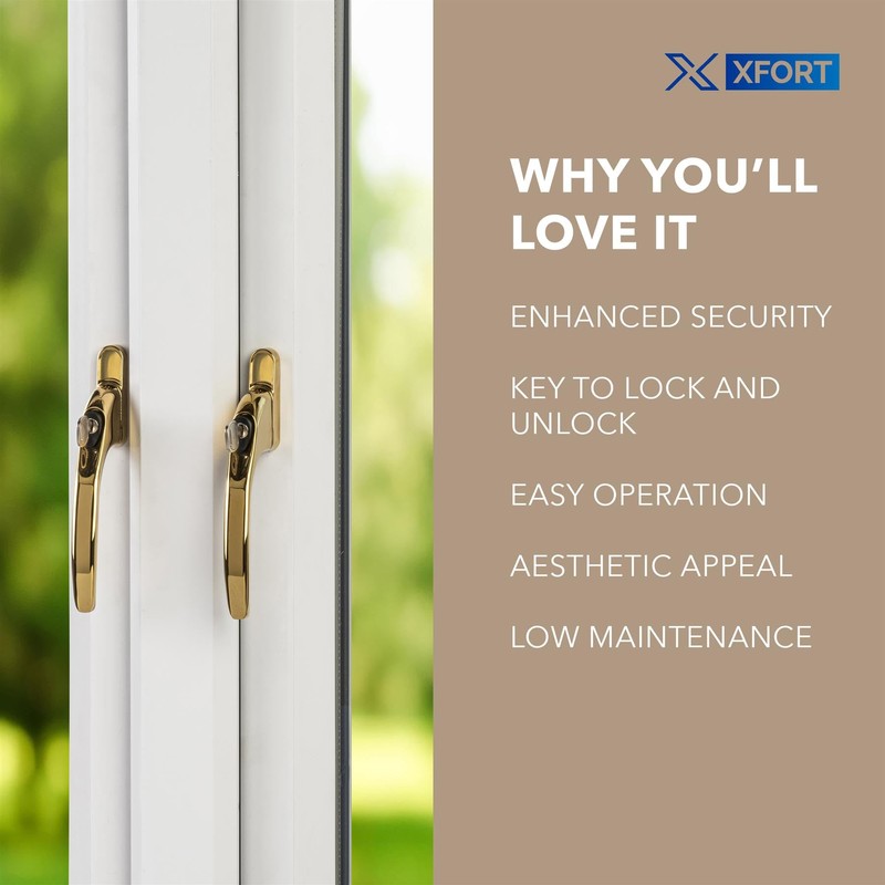 XFORT Key Locking Inline Window Handle Installation Kit in Polished