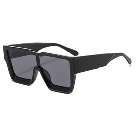 willochra Fashion Oversized Sunglasses for Men Women Trendy Big Square Frame Sun Glasses Black Shades F27 (black)