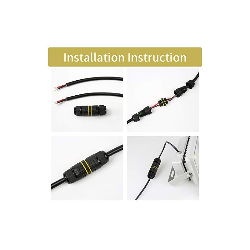 Conector de cable eléctrico IP68 impermeable de 2 vías para