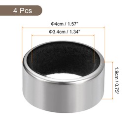 uxcell 4Ps Wine Bottle Collars, Stainless Steel Wine Drip Ring with Velvet Felt, Leak- Proof Anti- Overflow Ring Wine Drip Catchers for Kitchen and Bar