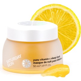 Saturday Skin Yuzu Vitamin C Sleep Overnight Face Mask Skin Care Retinol Niacinamide Face Moisturizer Brightening Sleeping Mask, Korean Skin Care, Vegan Smooth Skin and Reduce Wrinkles