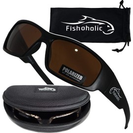 Fishoholic Polarized Fishing Sunglasses UV400 (14 Options) Fishing Gift with Hard Case & Pouch