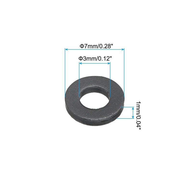 PATIKIL M3 Nylon Flat Washer, 8 Pack 3mm ID 7mm
