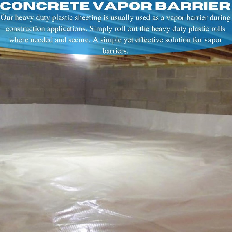 Concrete Vapor Barrier - 20 mil - Heavy Duty Black/White