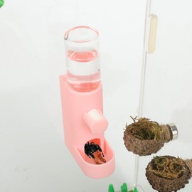 Daerky Small Animal Water Feeder, Magnetic Hanging Feeder & Hidden Cave - Accessories for Jumping Spiders, Wolf Spiders, Mantises, Arboreal Animals & Other Small Creatures - 5ML Capacity (Pink)