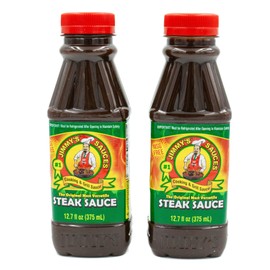 Jimmy’s Steak Sauce, Versatile Cooking & Grill Sauce, Meat Marinade, BBQ Sauce, Dipping Sauce & More (12.7oz 2 Pack) – Tomato Based w/ Worcester Sauce & Secret Spices No MSG, Kosher, Halal Sauce