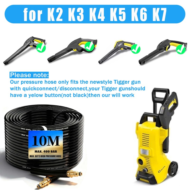 10 m High Pressure Hose for Kärcher K2 K3 K4