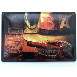 Metal Sign 20 x 30 cm Cuba Cuba Havana Rum Cigars Havanas Tin Sign