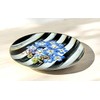 MacKenzie-Childs MacKenzie Childs Thistle & Bee Courtly Stripe 8.25" Forget-Me-Not