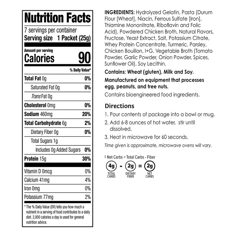 BariWise Protein Soup Mix, Chicken Noodle, 15g Protein, Low Carb