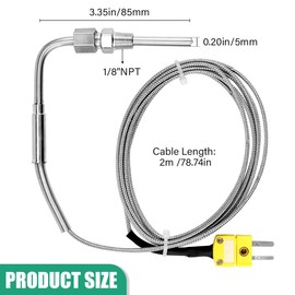 UPIQNG EGT Thermocouple K Type Thermocouple with Exposed Tip and Connector,Temperature Measuring Tool for Exhaust Gas Temp Probe,2m Cable