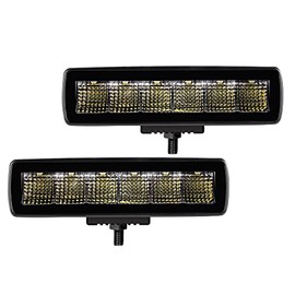 Go Rhino Xplor Lighting: Blackout Series Sixline Flood Light Kit (Pair) | Surface Mount (Threaded Stud Mount) Aluminum, Black | 750300621FBS