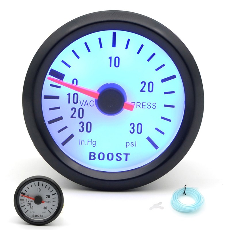 Universal Boost Pointer Gauge Vacuum Pressure Meter 0‑30PSI 12V Blue