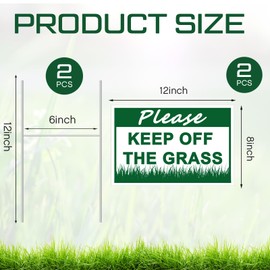 Juexica 2 Pcs 8 x 12 Inch Please Keep off Grass Sign Double Sided Plastic Lawn Garden Sign with 6 Strong H Stakes for Yard Decorations Dogs People Stay off Your Lawn, Easy Install