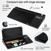 Varhomax Glass Desk Whiteboard Gray with Calculator, Desktop Organizer Dry