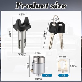 Otoolling Ignition Switch Lock Cylinder and Door Lock Cylinder Set with Keys Compatible with Chevy C/k Pickup Compatible with GMC C/k Pickup (1995-1997)