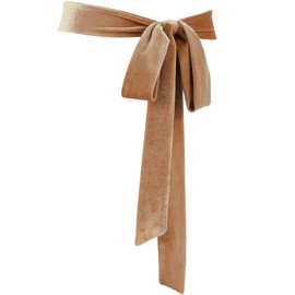 Geyoga Women Velvet Sash Belt Dress Sash Tie Waist Belt Skinny Neck Scarf Wedding Special Occasion Prom Formal (Champagne)