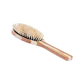 Bass Brushes | The Green Brush | Style & Detangle Pet Brush | 100% Bamboo Pin | Pure Bamboo Handle | Large Oval | Striped Finish | Model 20P