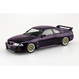 Aoshima Bunka Kyozai (Aoshima) Raku Plastic Snap Kit No. 21CU-MP Nissan R33 Skyline GT-R Custom Wheel (Midnight Purple) 1/32 Scale Plastic Model