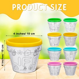 Meanplan 32 Pcs Spring Craft DIY Flower Pots Crafts Bulk Garden Pot Kit Make Your Own Flower Pots Kit for Birthday Party Gifts Art Projects Home Activities