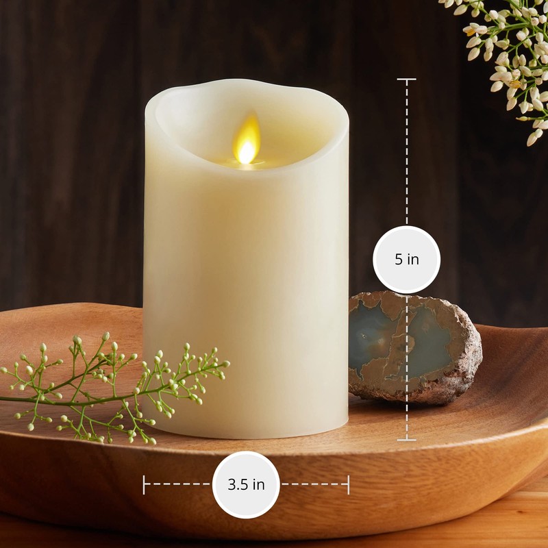 Luminara Scalloped Edge Flameless LED Candle - Ivory 3.5" x