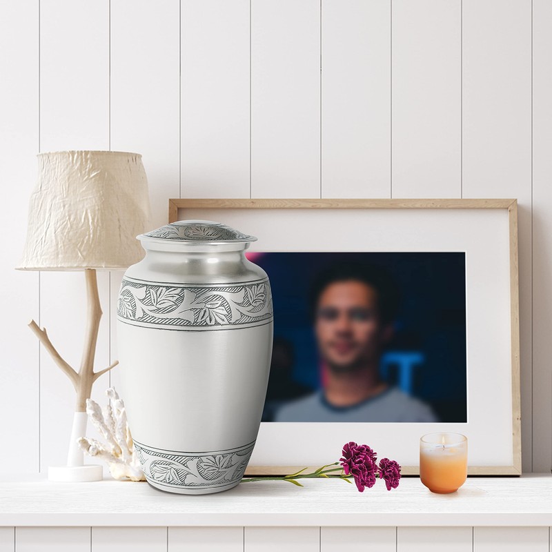 Lightnpro Pewter Cremation Urn for Human Ashes Adult, Hand Crafted