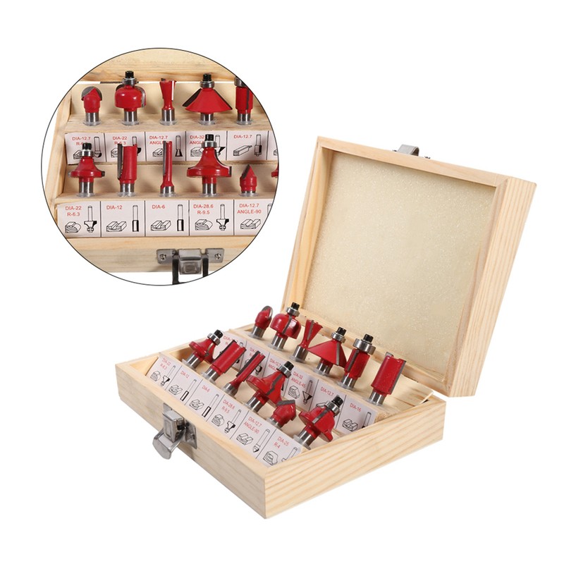 12pcs 8mm Shank Cemented Carbide Router Bit Woodworking Cutter Bit