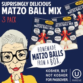 The Matzo Project Matzo Ball Mix, Natural, Vegetarian, No MSG, Nut Free, 3-Pack, 4.5oz Boxes, Kosher but NOT Kosher for Passover