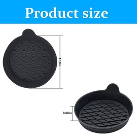 KHGUZ 2PCS Car Cup Holder Coasters, Non-Slip Silicone Vehicle Recessed Water Bottle Mats, Soft Sift-Proof Spill Automotive Interior Cup Pad Accessories, Universal for SUV, Truck, RV（Black）