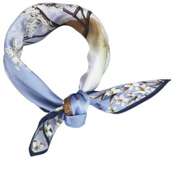 ZhaoCo 100% Natural Mulberry Silk Scarf, 53 x 53 cm Silk Scarf Graphic Print Small Soft Square Silk Scarf for Women, Ss53-032a