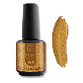 144 Golden Gold Glitter Gold - Shayenne UV Gel Nagellack 15ml - Langhaltend, Hochglanz, Für UV/LED Lampe, Maniküre & Pediküre - Profi-Qualität - Made in Germany