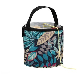 Small Yarn Bag Crochet Bag, Knitting Tote Bag Wool Holder for for Yarns, Carrying Projects, Knitting Needles, Crochet Hooks (Blue)