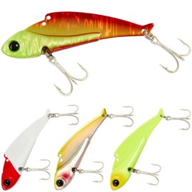 [KOKO Lures] Chivas Lure, Metal Vibe, Iron Plate Vibe, 4 Color Set, 0.5 oz (14 g), 0.9 oz (25 g), Sea Bass Metal Vibration, Flounder, Bluish Product, Darting Vibe