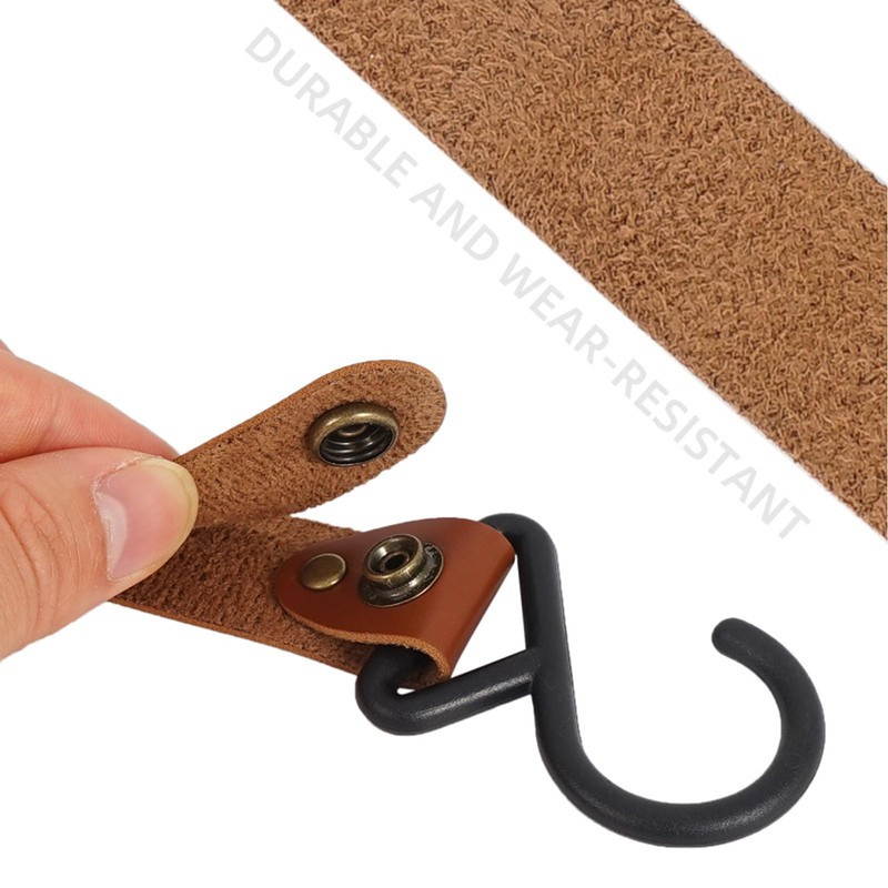 CALLYSONIC Leather S-Hooks 4 Pieces, S Hooks Large, S Hooks