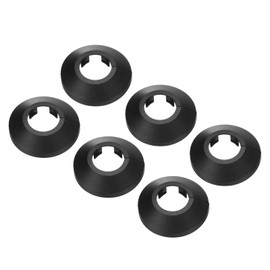 PATIKIL Water Pipe Cover Decoration Fit 0.79"/20mm, 6Pcs Flange Water Pipe PP Plastic Escutcheon Plate Collar Drain Line Cover Radiator for Wall Pipe Tube Decor, Black
