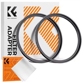 K&F Concept 67mm-77mm Metal Step Up Ring, 67mm to 77mm Aluminum Camera Lens Filter Adapter Ring Filter Adapter Ring for Camera Lenses Hood, Black